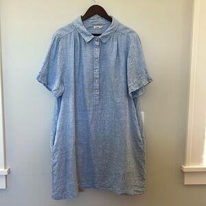 Faherty Blue Linen Dress